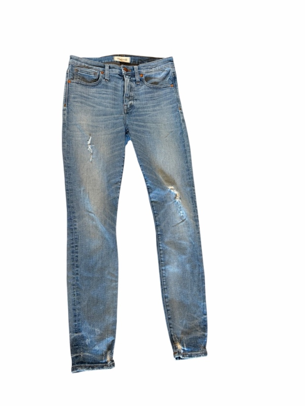 Madewell Jeans Womens 9” High Rise Skinny Distressed size 27